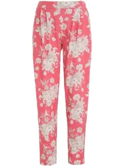 Damella Flower Cotton Pyjama Pants Roze,Versch.kleure/Patroon