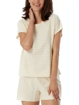 Schiesser Just Stripes Short Pyjamas Blauw,Beige,Wit