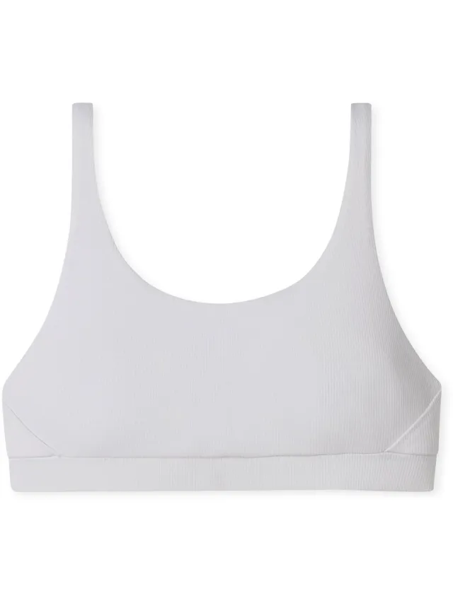 Schiesser Pure Rib bralette (1-pack) - dames bustier dubbelrib biologisch katoen zwart Wit