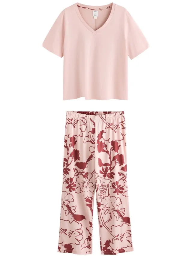 Next Dames - Pyjama met korte mouwen - Roze Pink Floral