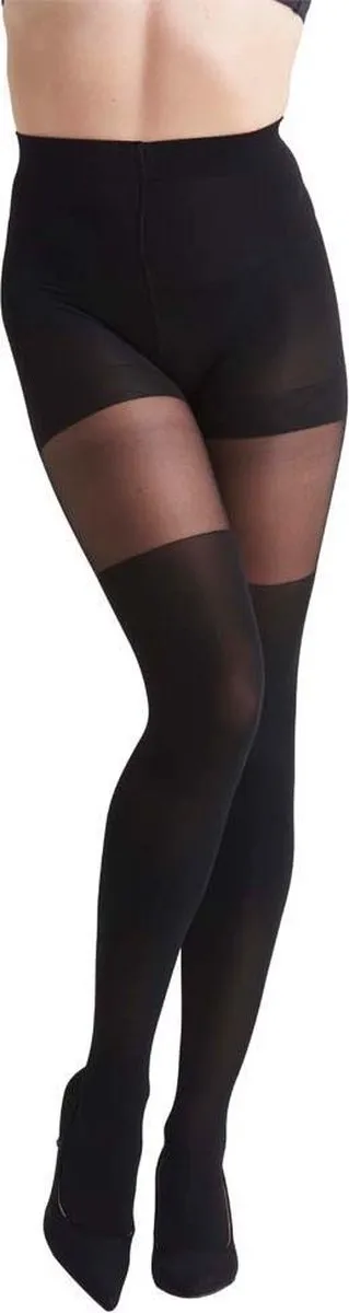 NOMI Bodywear Corrigerende twee kleuren panty kleur Black