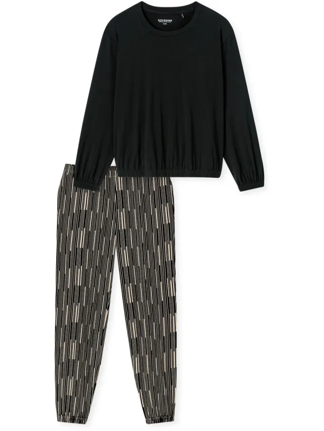 Schiesser Pyjama lang - Dames - Pyjamas zwart