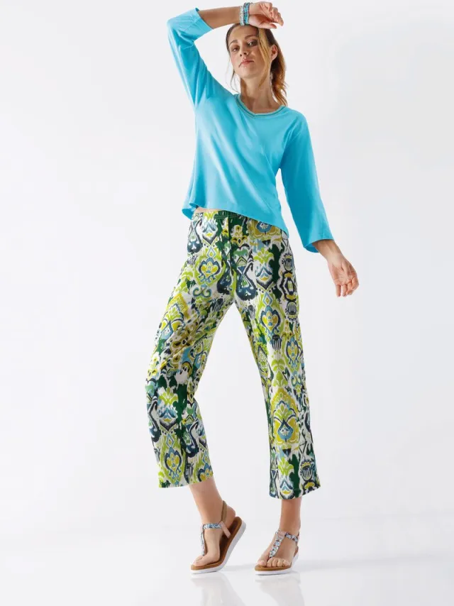 Hajo Stijlvolle Hajo dames pyjama blauw en groen - Blauw - Maat - 48/50