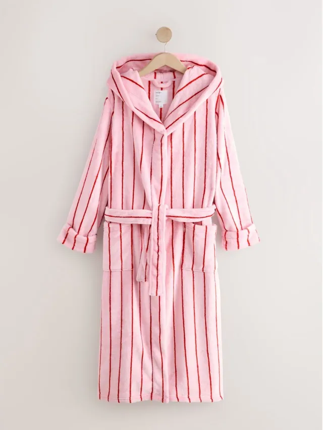 Next Dames - Behaaglijke kamerjas - Roze Pink Stripe