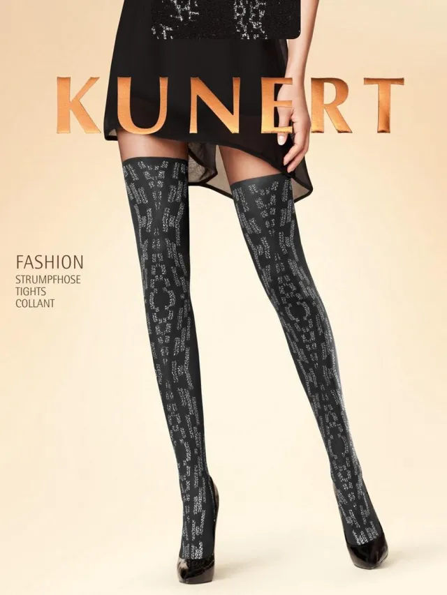 Kunert fashion panty maat 38/40 zwart zwart/zilver