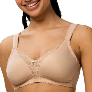 Triumph Modern Lace Cotton soft-bh beige Beige,Zwart,Wit