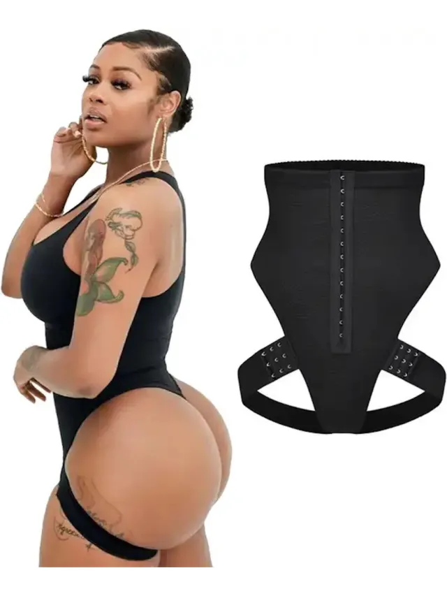 Wow Peach High Waist Shaper Cuff Butt Lifter - Shapewear - Buik Korset - Thong - Bodyshaper - Verstelbaar - Zwart