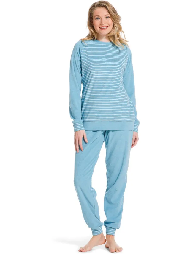 Pastunette dames pyjama Badstof - Blue Ocean - 50 - Blauw