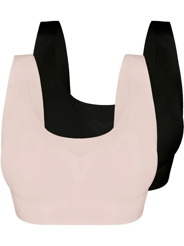 Sassa 2-pack Bustiers Bonded Micro zwarte naakt