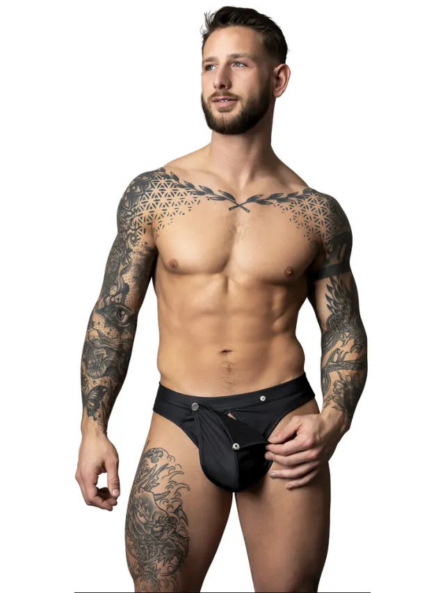 Male Power Snap Off Tanga - Zwart