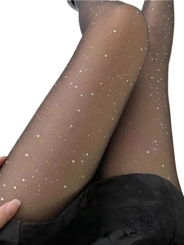 Cheaperito Glitterpanty I Panty Met Glitters I Hoge Taille I Feest Panty I Leggings I One-L I Zwart
