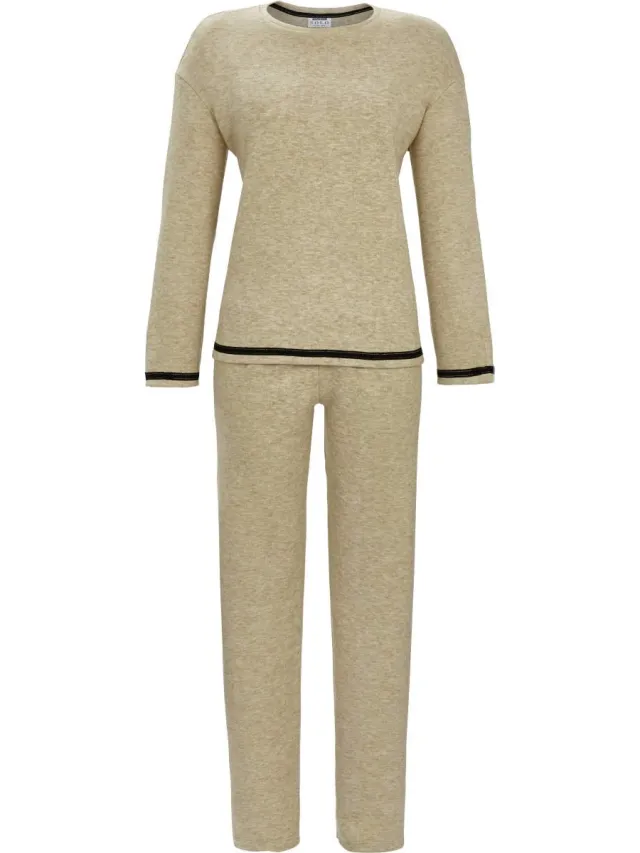 Ringella Gebreide beige pyjama Ringella - Beige - Maat - 40