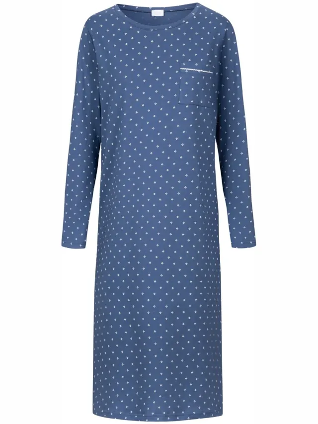 Mey Damen Nachtjapon Met Lange Mouwen Serie Polka Dreams Midnight Dust