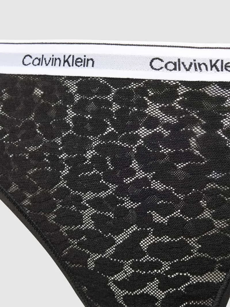 Calvin Klein String met dierenprint Zwart