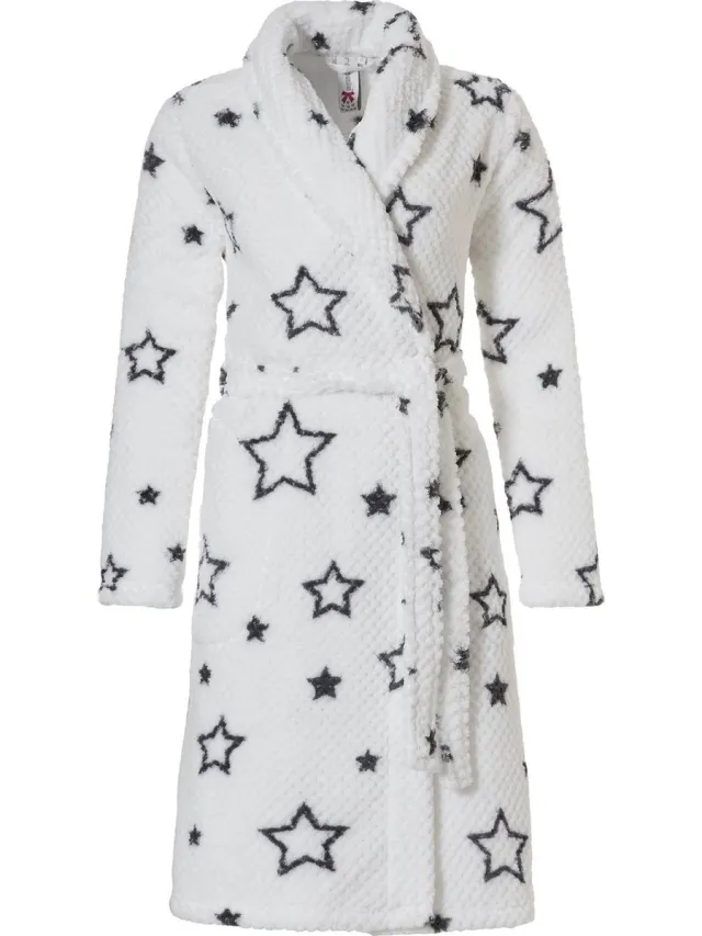Rebelle Fleece dames badjas Morning gown - XXL - Wit