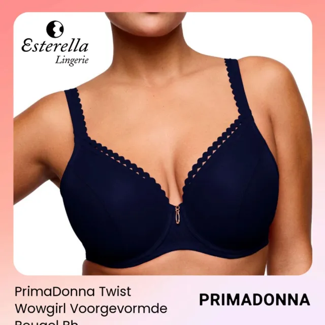PrimaDonna Twist Wowgirl Voorgevormde Beugel Bh Hartvorm 0242600 Evening Blue - maat EU 80E / FR Blauw