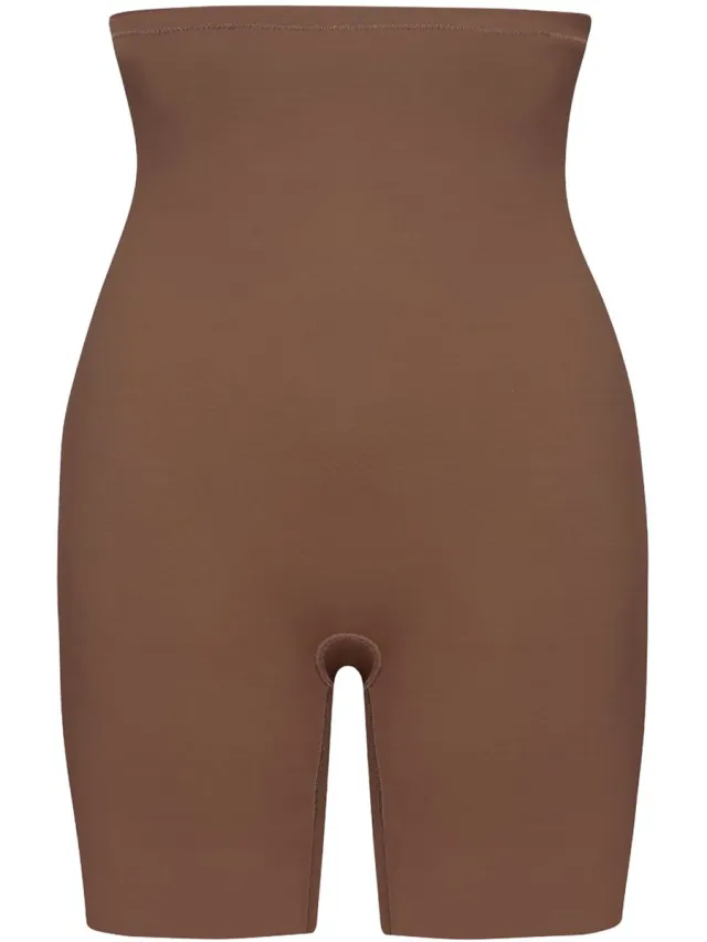 Bye Bra corrigerende shorts, shorts met hoge taille, siliconen beenbandjes, shapewear leggings, shapewear voor dames, 5 kleuren, Cocoa Cacao