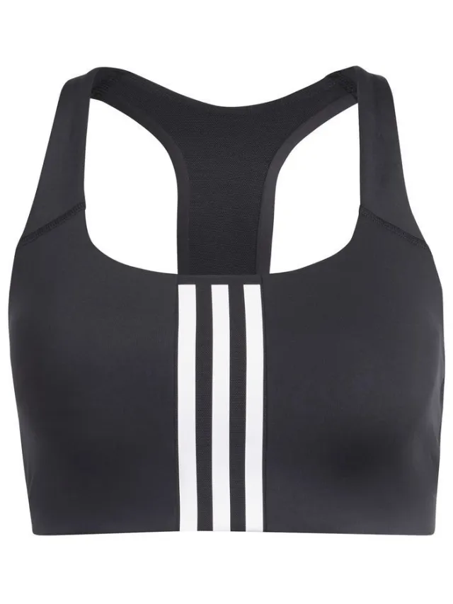 Adidas power Impact Medium Support 3-Stripes sportbeha zwart