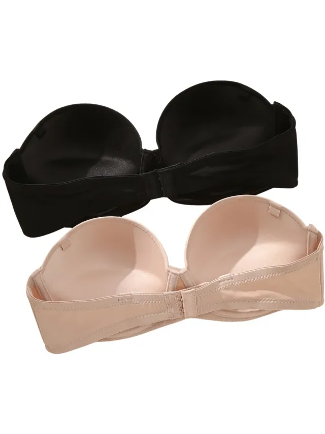 Currero BH Zonder Beugel - Strapless - Zonder Bandjes - Met Voorsluiting - Push-up Bh's - Comfort Beha - Comfortabel - Grote Sluiting - Veelkleurig - Cupmaat