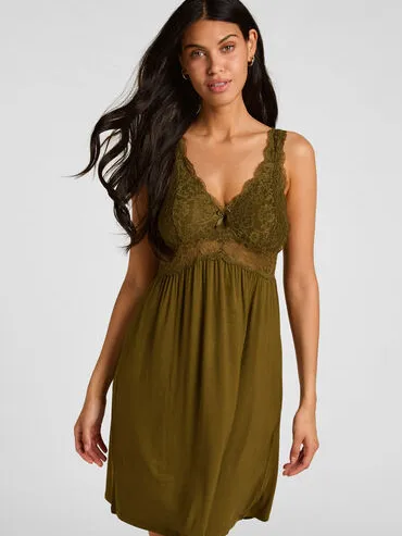 Hunkemöller Slipdress Nora Lace Groen