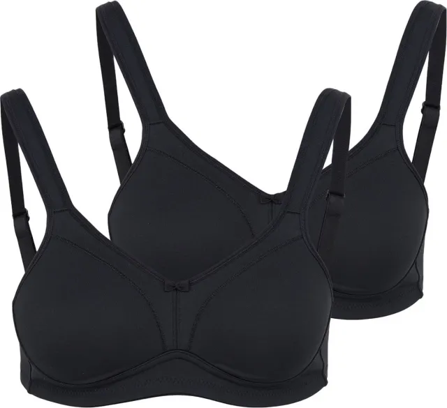 Susa bh zonder beugels 2 pack Comfort Topsy zwart