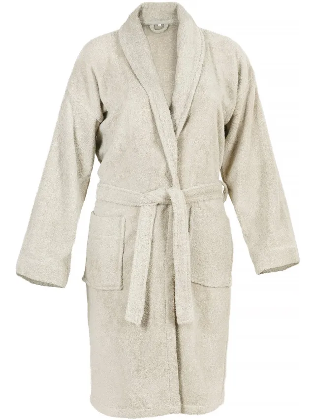 DoubleLife Recycled Cotton DoubleLife Badjas - 100% Katoen, waarvan 50% Gerecyclede Katoen - GRS Gecertificeerd - Sandy Grey