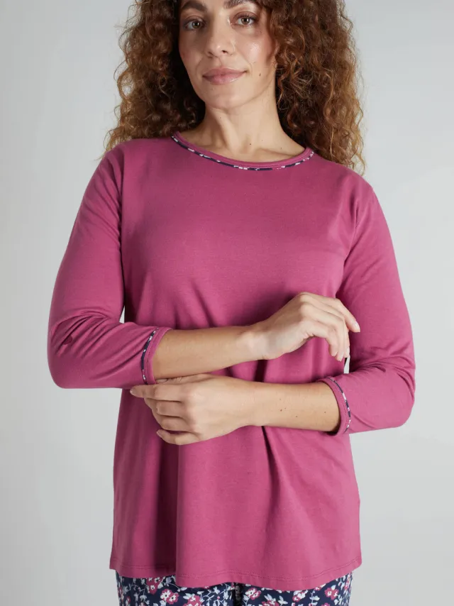 Götzburg Carolina pyjama set fuchsia Fuchsia/donkerblauw