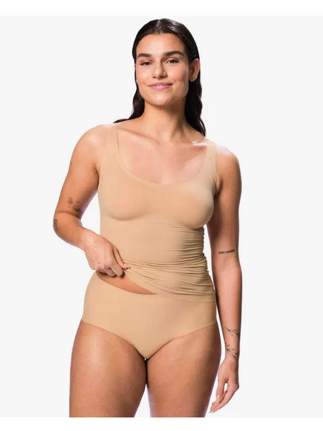 HEMA Medium corrigerende damesslip hoge taille beige (beige)