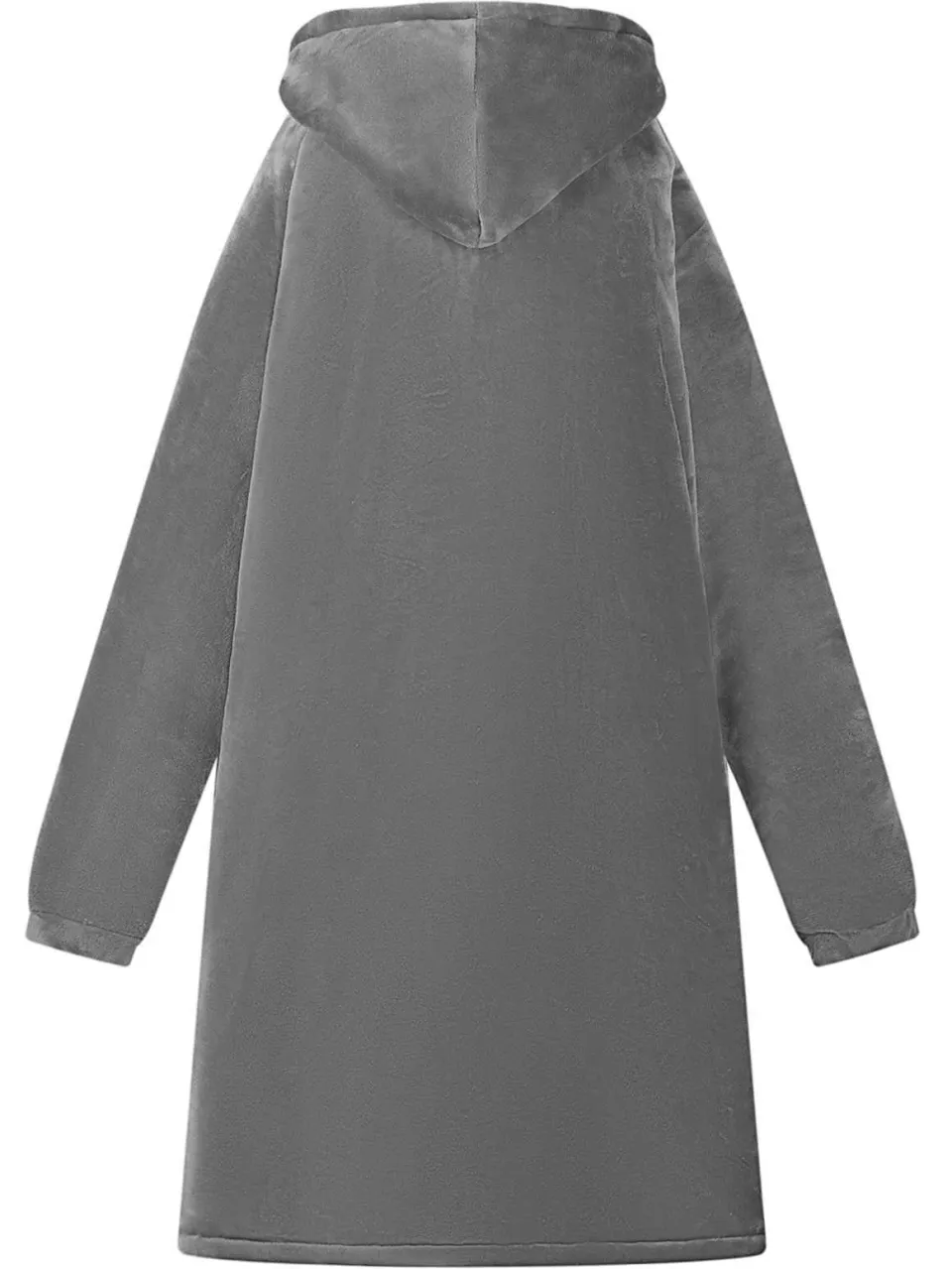 vidaXL Deken hoodie Donkergrijs L Fleece en Flanel grijs, foto 4