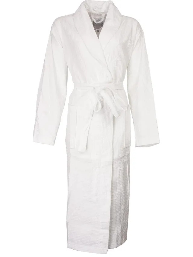 Tenderness Badjas Wit Sauna geschikt Wafel Dessin TEBRD2803A - Maten: