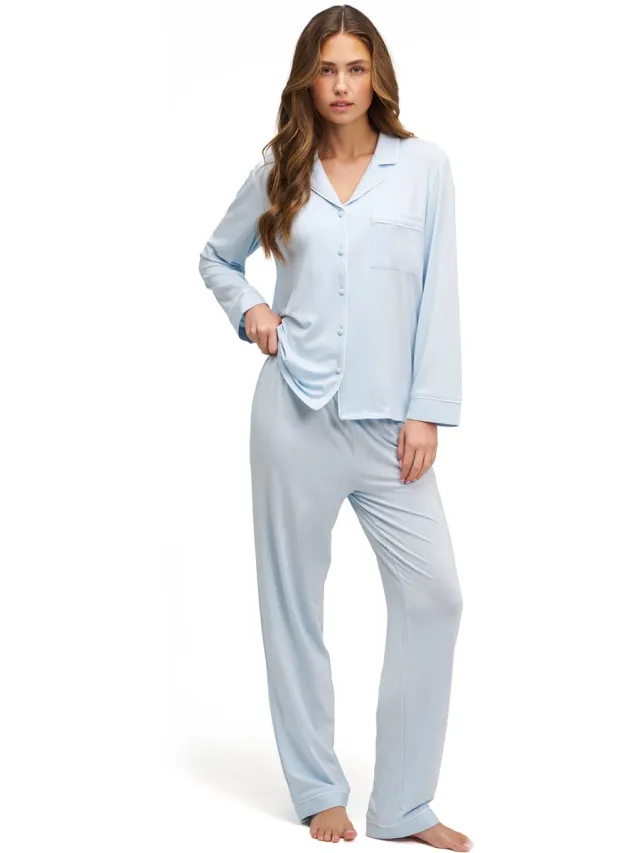 Dore & Rose Premium Pyjama Dames - 95% Tencel - Lichtgewicht - Extreem Zacht - Lichtblauw