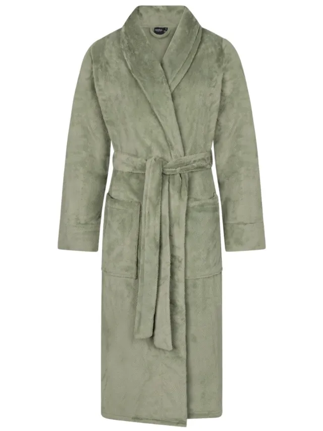 Linolux Lou Dames fleece badjas - Groen