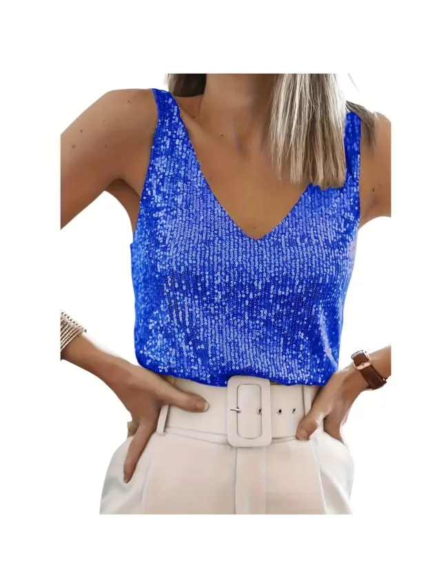 Currero Topje Dames - Top Kleding - Shirt - Blouse - Kort - Volwassen - Blauw