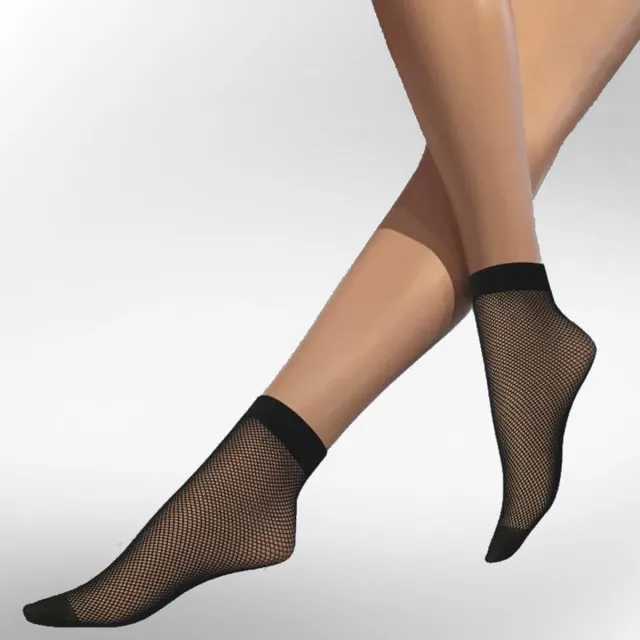Caresse visnet sokjes classic fishnet zwart
