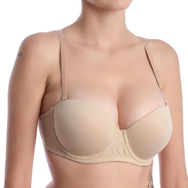 Lormar Dames Ondersteunende Push-up Beha PURA-BANDEAU Beige