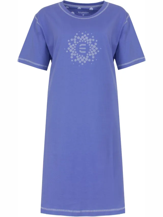 Irresistible Dames Nachthemd - Korte Mouwen - Blauw