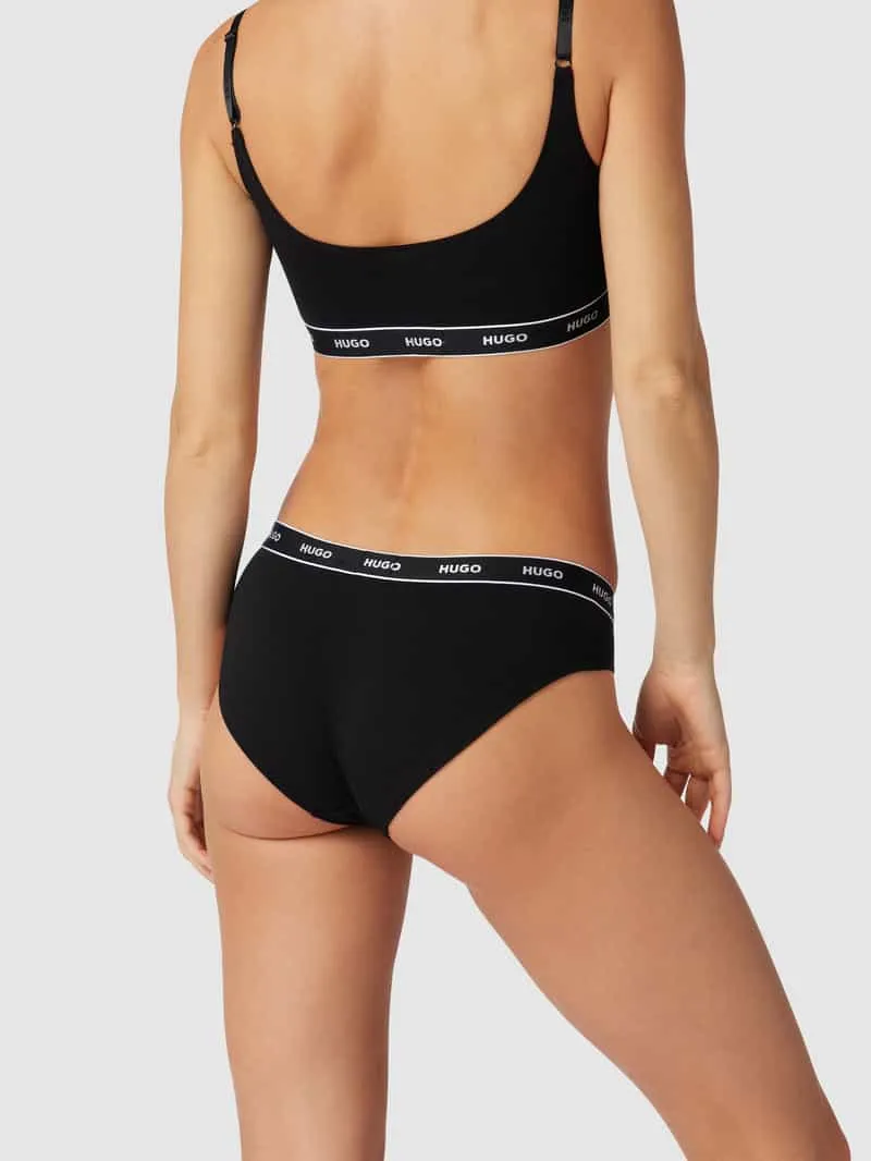 Hugo Slip met labelprint in een set van 3 stuks zwart, foto 3