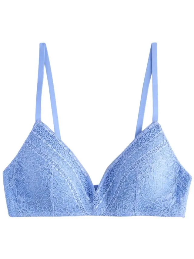 Next Dames - Premium kanten beha met vulling zonder beugel - Blauw Blue