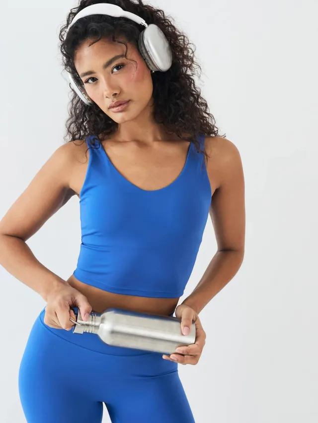 DSGN Studio Dames Dsgn Studio Sculpt Longline Plunge Sportbeha Vivid Blue