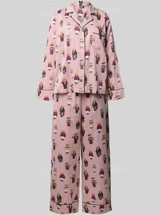 Polo Ralph Lauren Regular fit pyjamaset met polo bear-motief Rood