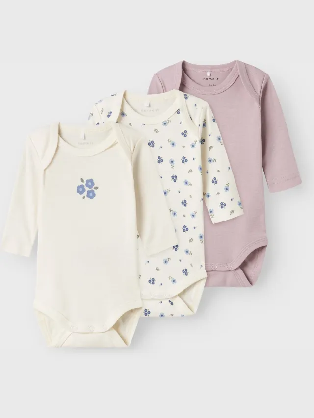 NAME IT Romper 3-pack Jet Stream
