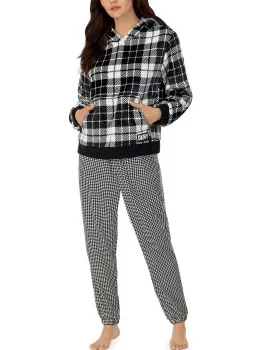 Dkny Chill Zone Long Sleeve Hood Top And Jogger Versch.kleure/Patroon,Zwart