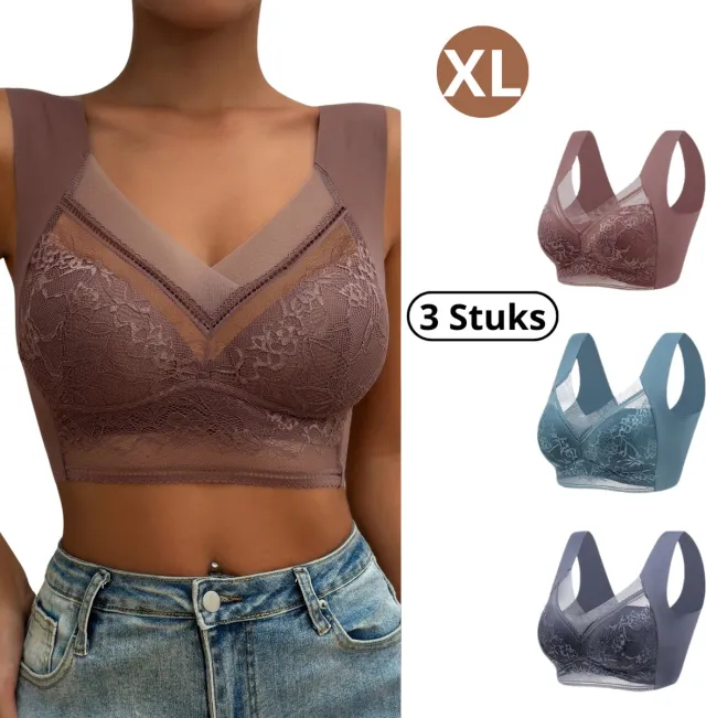 Nivard BH Zonder Beugel - Zonder Bandjes - Push-up Bh's - Comfort Bh - Set van 3 Verschillend