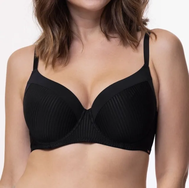 Dorina BH Carmen - T-shirt BH met Beugel - Grote maten bh met vulling met brede bh band - 85D - Zwart