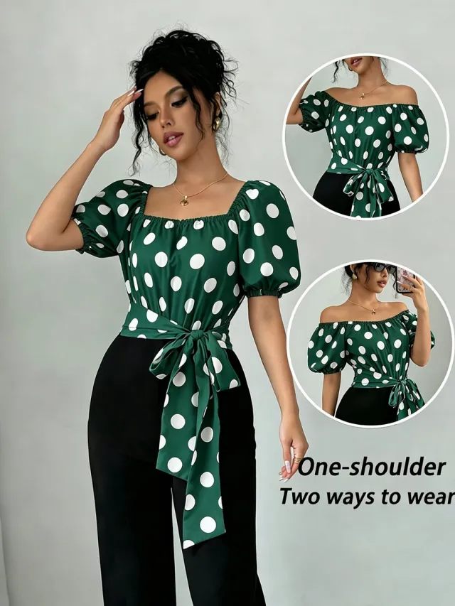 Currero Topje Dames Polkadots - Mouwloze Top - Singlet - Kleding - Shirt - Blouse - Kort - Volwassen - Zwart