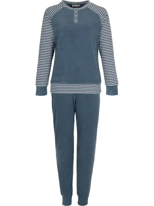 Pastunette Pyjamaset - Katoen/Polyester - Badstof - Blauw
