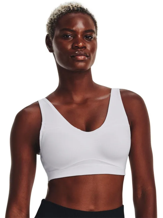 Under Armour Sportbeha met spaghettibandjes voor dames (Wit)
