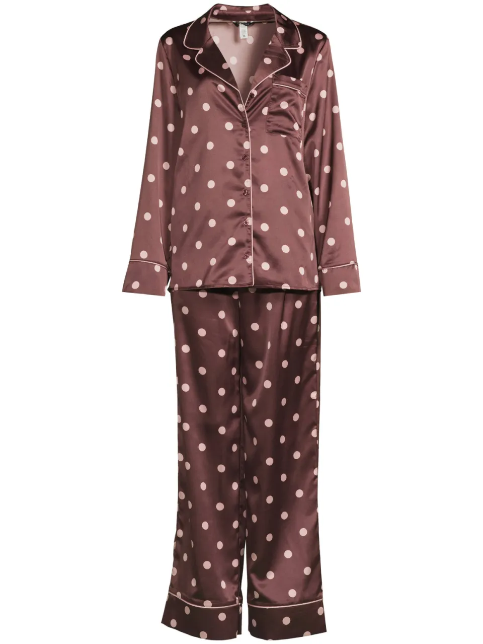 Dreamcovers satijnlook pyjamaset bruin oudroze, foto 6