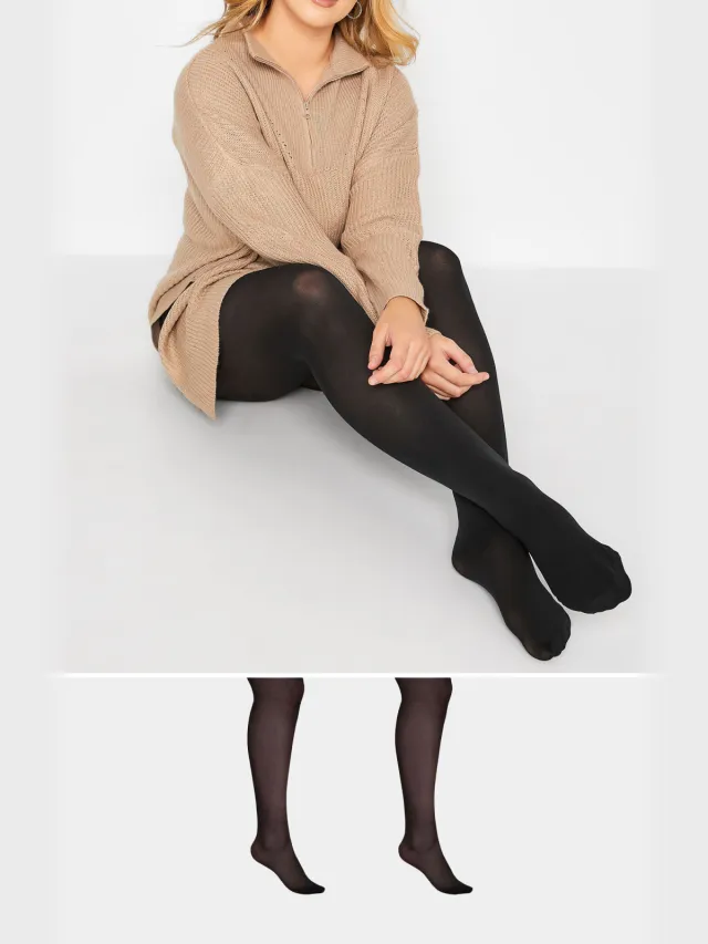 Yours 2 Paar 70 Denier Panty's In Zwartsize 56-60 Black