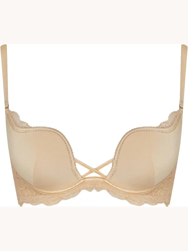 Henderson Delis - Beha - Push-up - Uitneembare vulling Nude;Goudbruin
